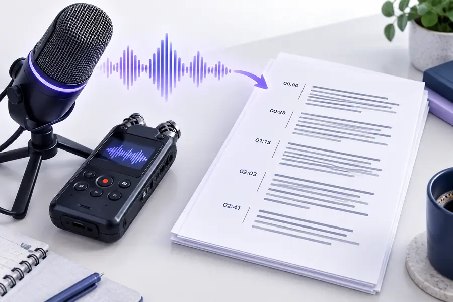 Audio transcription workspace overview